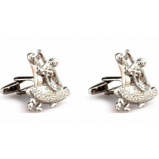 Cufflinks with dancers. For dance lovers. Silver color