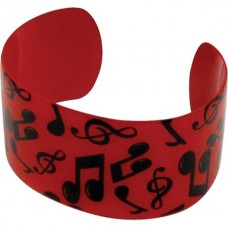Band bracelet with musical notes and accidents. Red