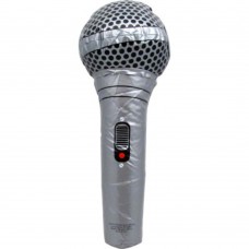 32 cm long inflatable microphone. For great singer. Silver color