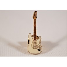 Pin Brooch Fender Stratocaster guitar, white color